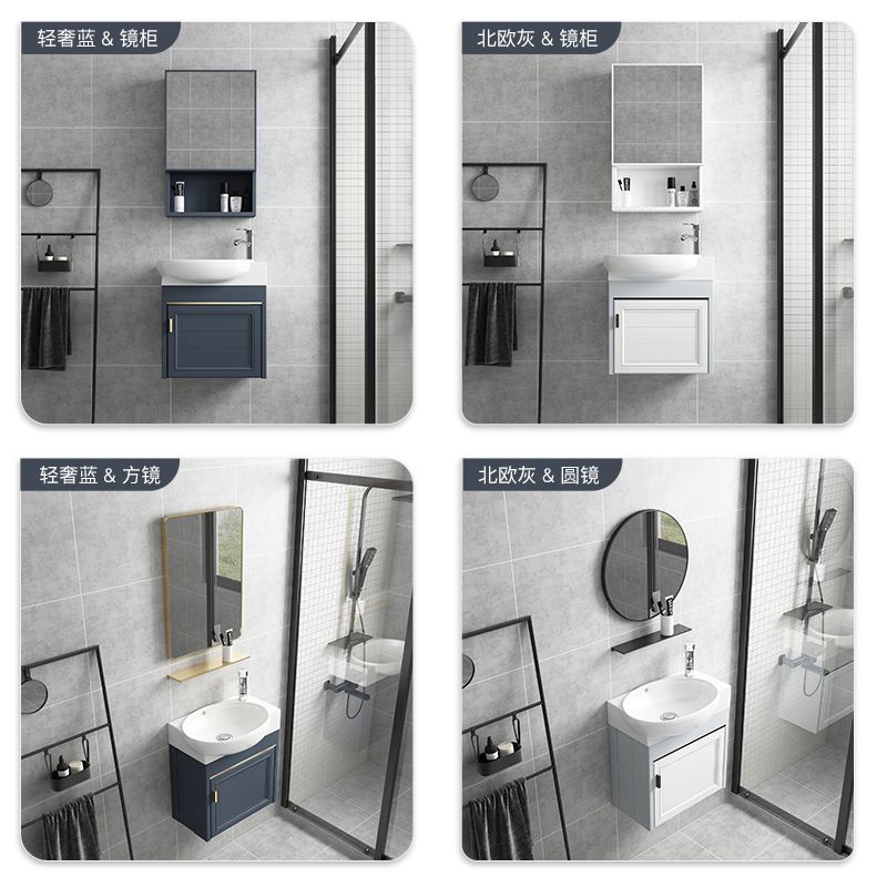 Luz de lujo estilo pequeño apartamento balcón montado en la pared lavabo gabinete combinación baño lavabo Mini Mesa de lavado integrado