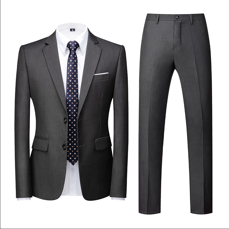 Traje de los hombres traje novio profesional mejor hombre vestido de boda traje formal Slim color sólido traje casual traje de dos piezas de los hombres