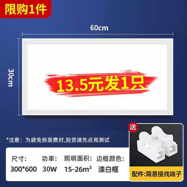 [1 special offer, limited to 1 piece, multiple shots will not be shipped] 300*600 white frame 30W white light [free installation]