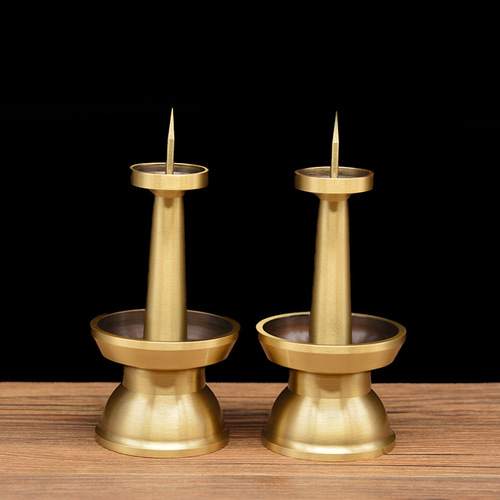 Hongda brass home candle holder incense burner Buddhist altar offering incense tube gift copper ornaments