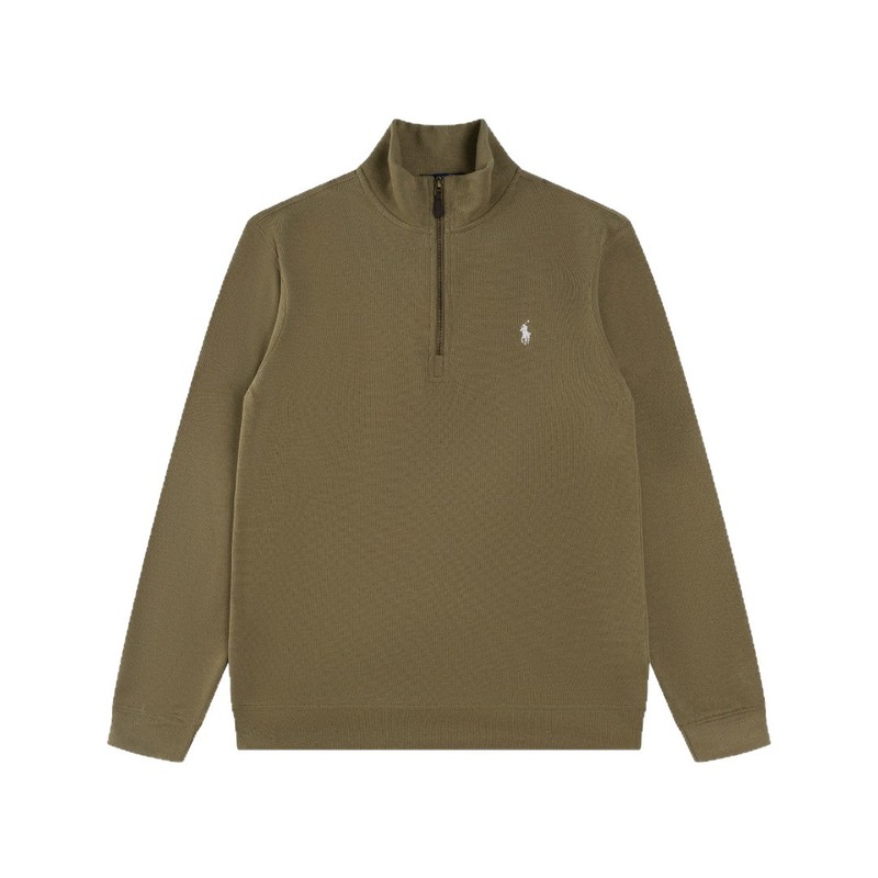 跨境拉夫劳伦Ralph Lauren 刺绣小马标半拉链高领长袖针织卫衣|undefined