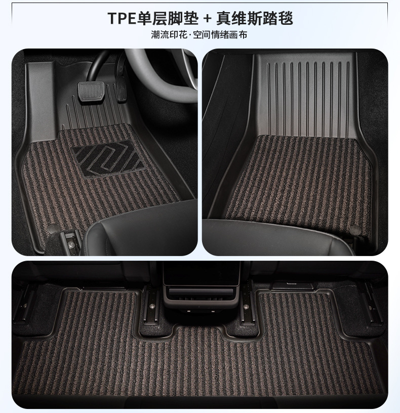 Suitable for the New Modely/3 Injection-Molded Floor Mats, Tesla Car Accessories, Tpe Floor Mats, Front and Rear Trunk Mats