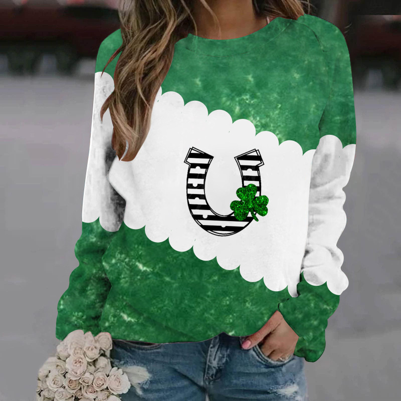 2026 Cross-Border Women's Clothing Foreign Trade Irish National Day St. Patrick's Day Clover 3D Printed Round Neck T-Shirt 2026 Cross-Border Women's Clothing Foreign Trade Irish National Day St. Patrick's Day Clover 3D Printed Round Neck T-Shirt