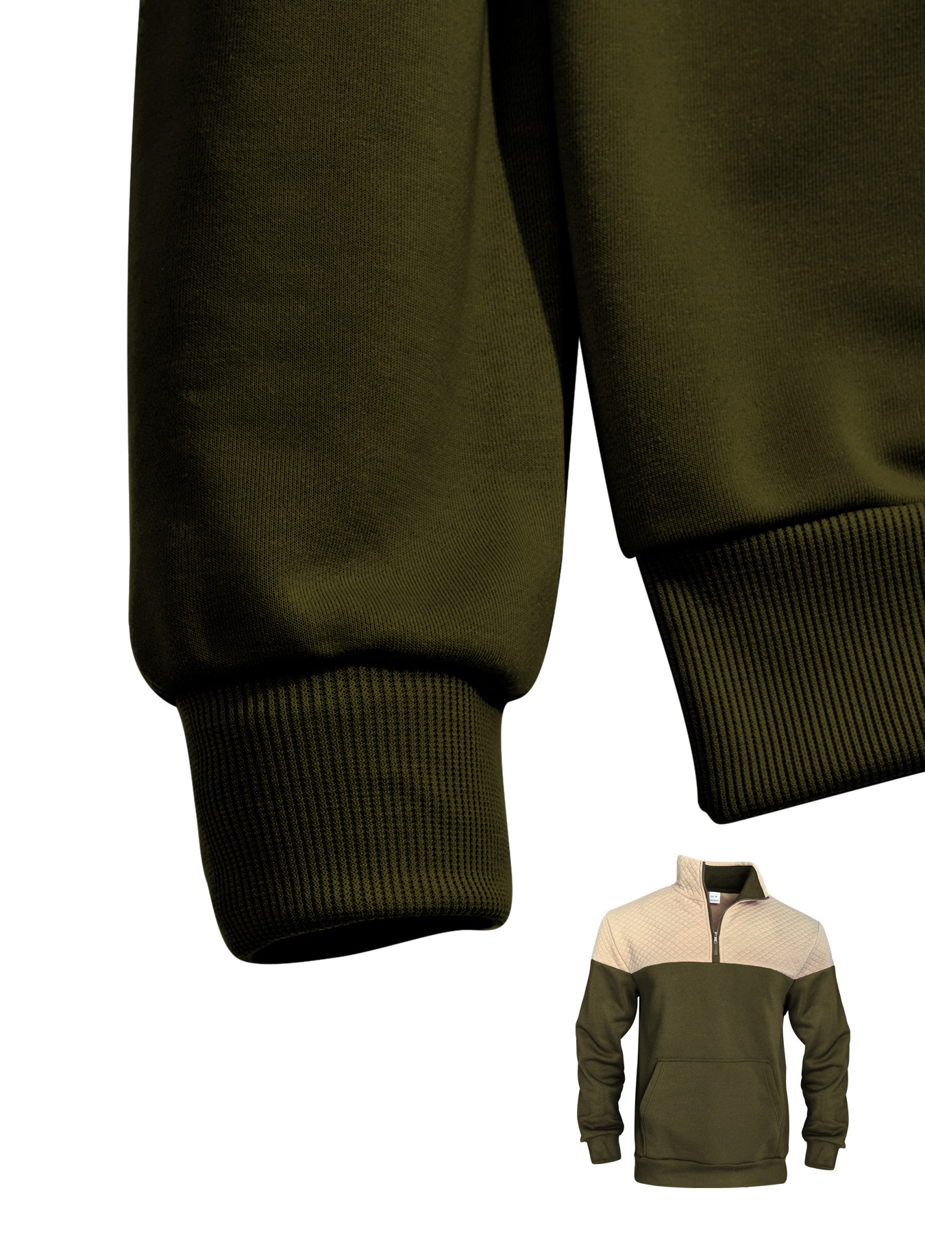 Sweatshirt Pour Homme À Col Montant Et Fermeture Éclair Gris_voghion.com