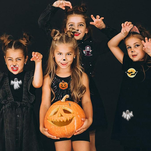 Halloween witch pumpkin embroidery patch clothing decoration cat patch ghost black bat embroidered label iron on