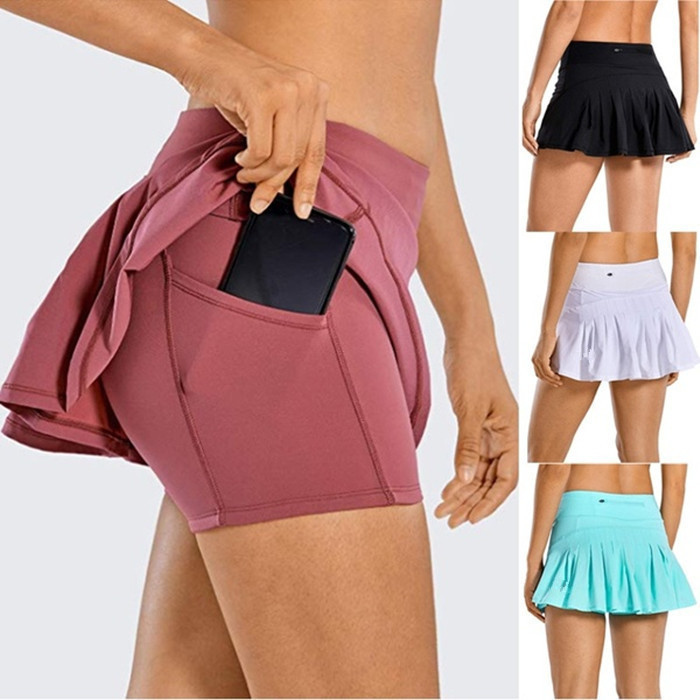 175g Weight Above Knee Dress Length Type Summer Spring Sports Solid Color Spandex Polyester Above Knee Skirts
