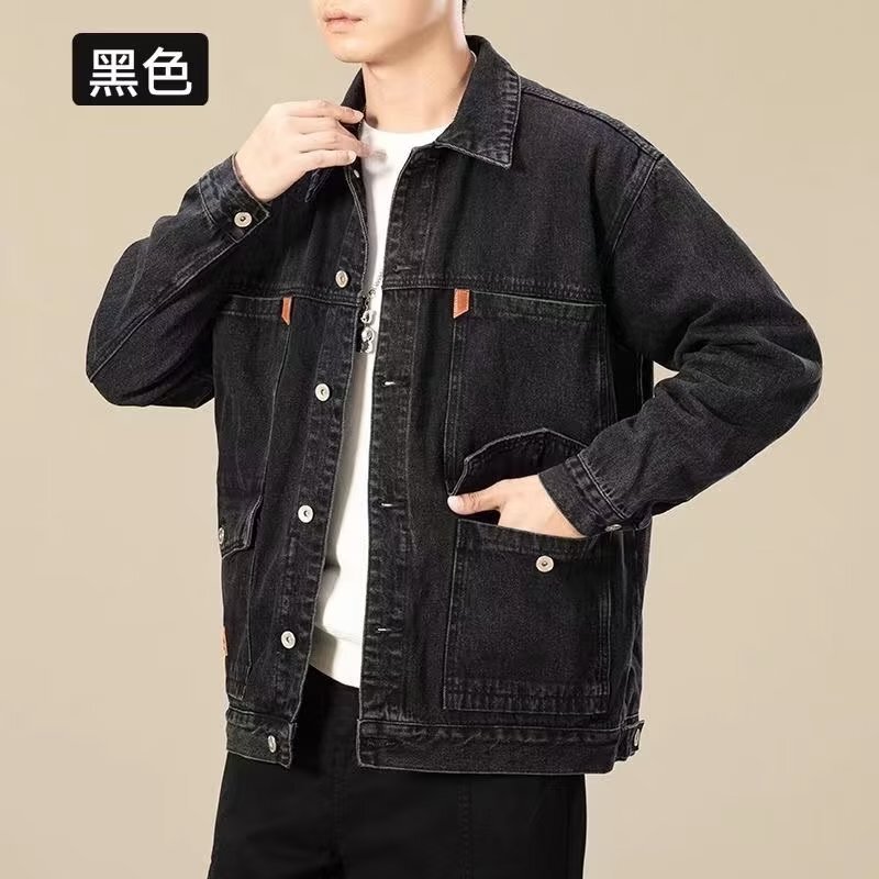 Spring and Autumn Denim Jacket for Men 2026 New Japanese Style Trendy Brand Men's Clothing Versatile Loose Large Size Multi-Pocket Workwear Jacket Spring and Autumn Denim Jacket for Men 2026 New Japanese Style Trendy Brand Men's Clothing Versatile Loose Large Size Multi-Pocket Workwear Jacket