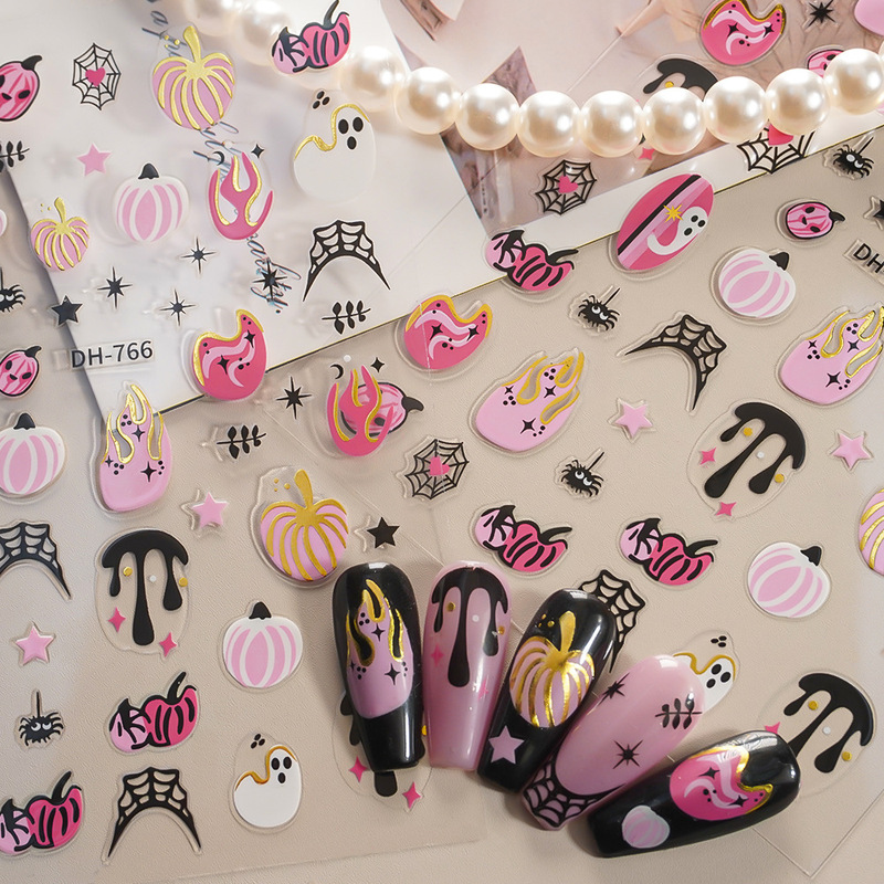 Redanco New 3D Flat Popular Halloween Series Nail Stickers Three-Dimensional Nail Stickers Wholesale Dh-766