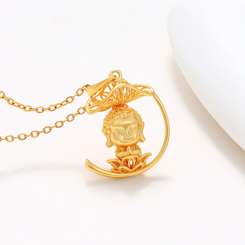 Xuping aleación de cobre dorada lótus colgante de Buda pequeño colgante de estilo étnico femenino retro accesorios de colgante de Buda