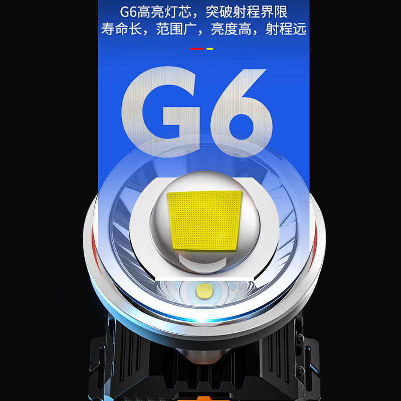 Linterna para exteriores, luz de pesca nocturna de largo alcance para colocar en la cabeza, lámpara de minero recargable de gran capacidad, banco de energía de emergencia, batería de larga duración