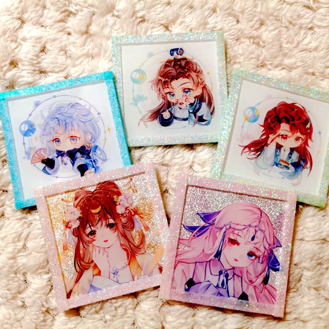 mini双闪亚克力色纸定制Q版二次元动漫板迷你收藏卡来图定做