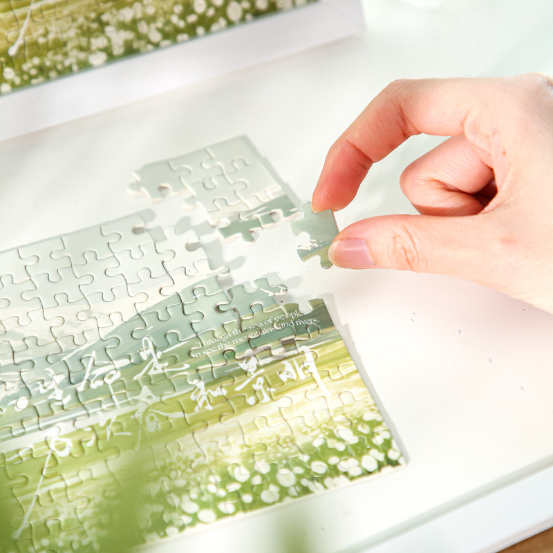 Mr. Paper Puzzle Caja de regalo montaña y mar como poesía serie coreana de alto valor romántico adornos de rompecabezas de escritorio de estudiantes