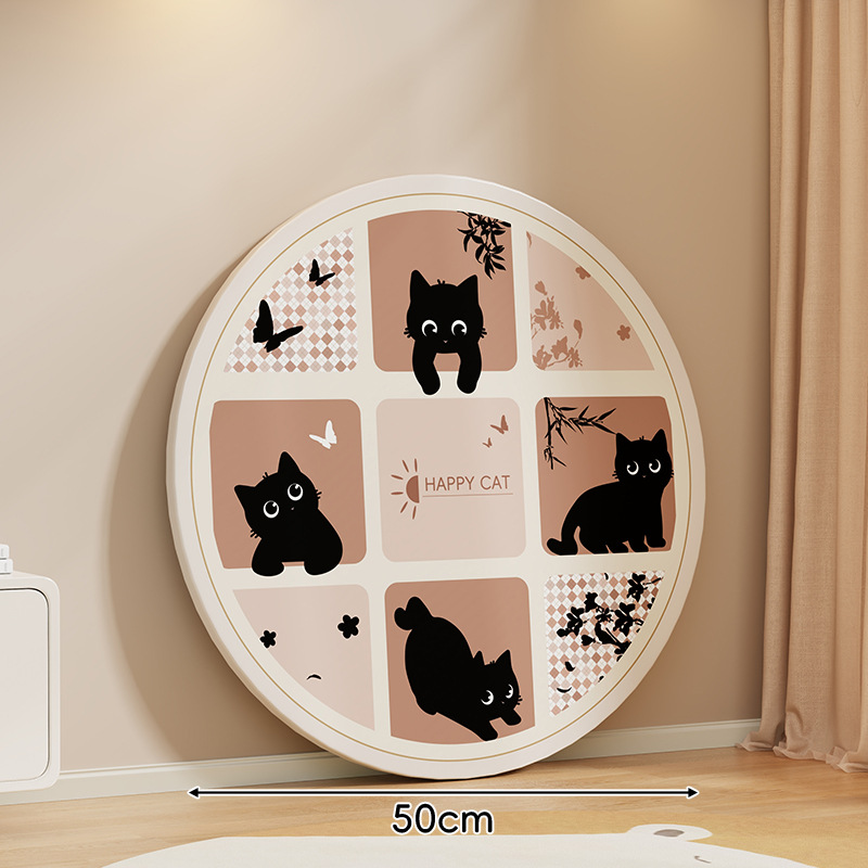 레트로 귀여운 고양이 * 흰색 직경 50CM [판 두께 1.5]