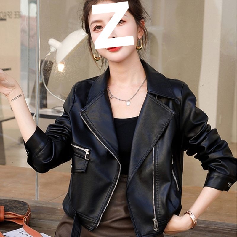 2025春秋新款皮衣外套女短款机车服休闲小个子pu皮西装领夹克厂家|undefined