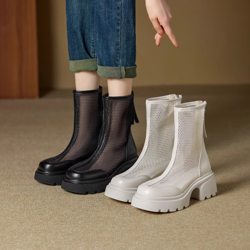 Women's Thick-Soled Thin Sandals 2026 Summer New Style Breathable Mesh British Style Thick-Soled Thick-Heeled Height-Increasing Women's Sandals Women's Thick-Soled Thin Sandals 2026 Summer New Style Breathable Mesh British Style Thick-Soled Thick-Heeled Height-Increasing Women's Sandals