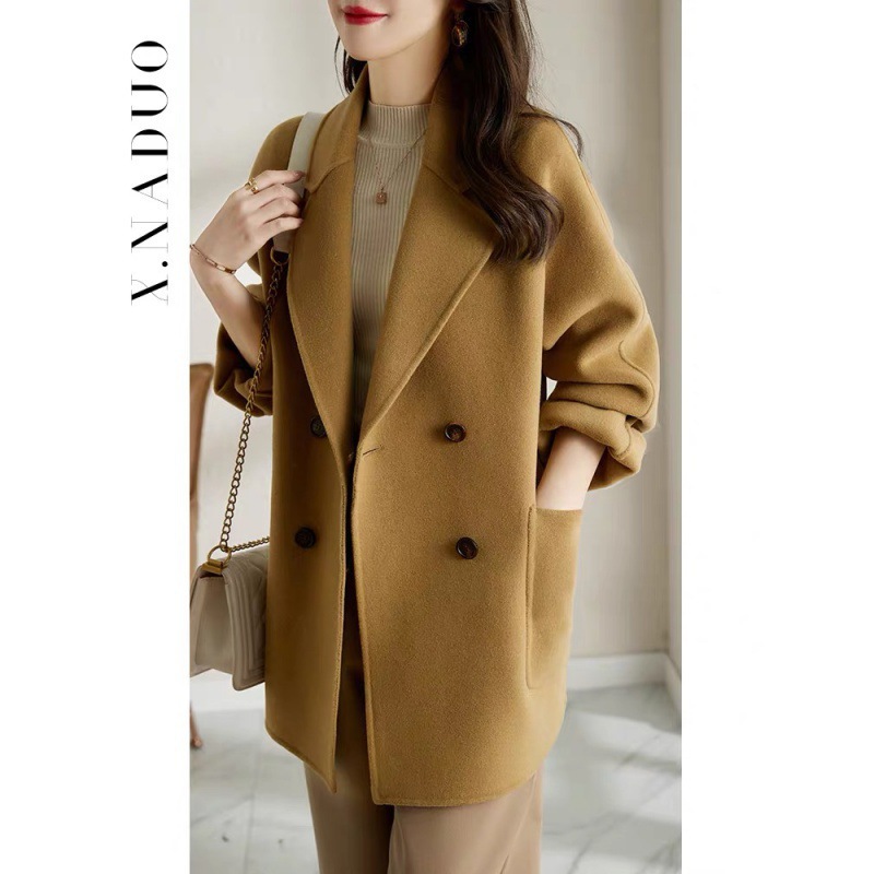 Women's Wool Coat Cross-Border 2025 Autumn and Winter New Fashion Elegant Mid-Length Elegant Age-Reducing Small Wool Coat