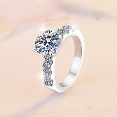 新型莫桑石指輪2カラット結婚指輪八心八矢国境を越えたソース925純銀女指環卸売りメーカー