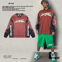 GLFS 青少年滑板boby街头潮牌运动网银运动古着长袖卫衣赛车服长T