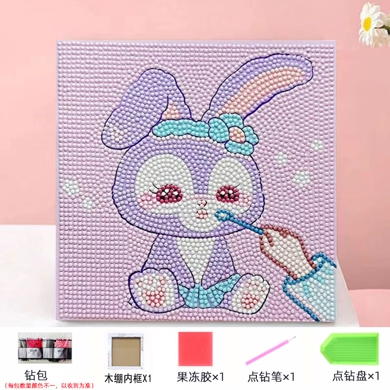 Envío gratis 20 * 20diy pintura de mampostería pintura de diamantes dibujos animados para niños anime pintura decorativa hecha a mano Kuromi con marco