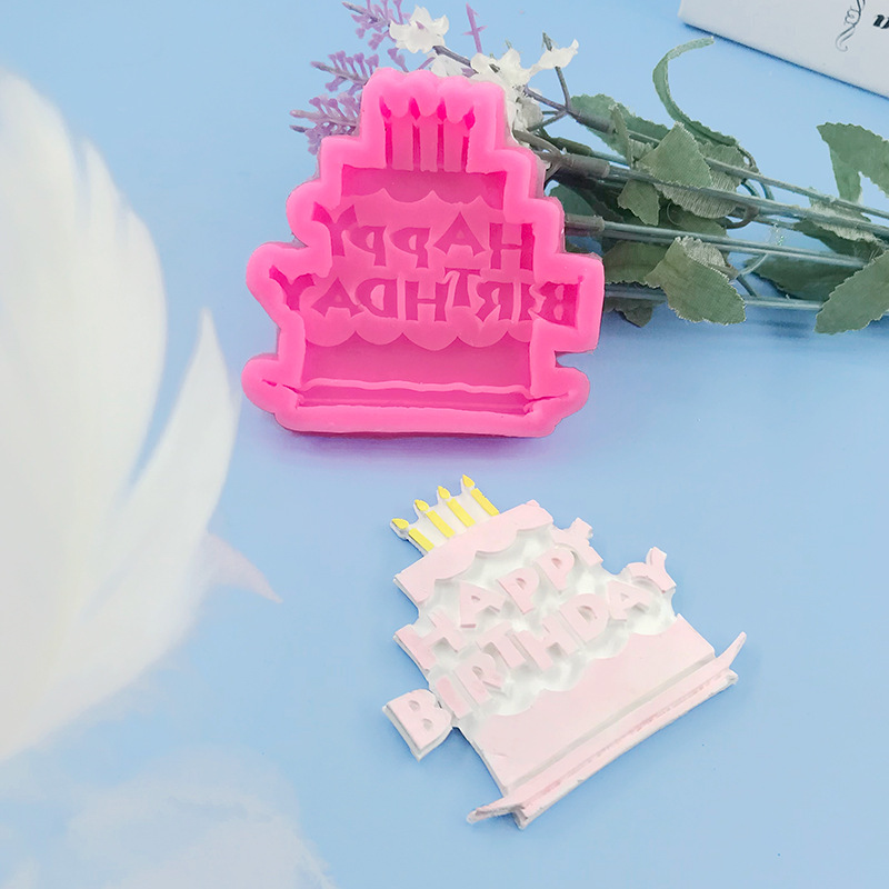 HappyBirthday День Рождения Торт Форма Силиконовая Форма DIY Шоколадный Кондитерский Торт Декоративная Форма