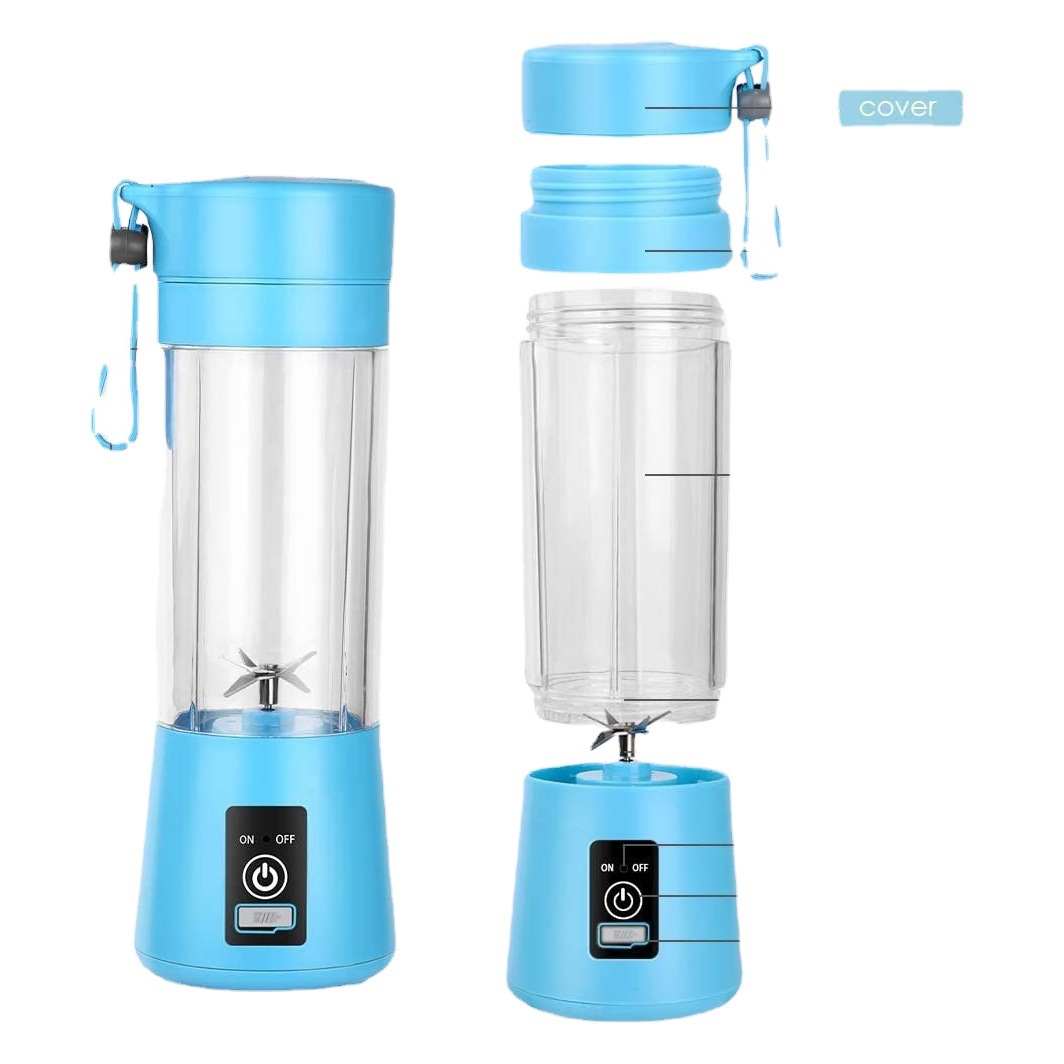 Transfronterizo en stock 6-Hoja cuchillo cabeza eléctrica Mini ciclón exprimidor hogar portátil jugo de fruta taza de jugo