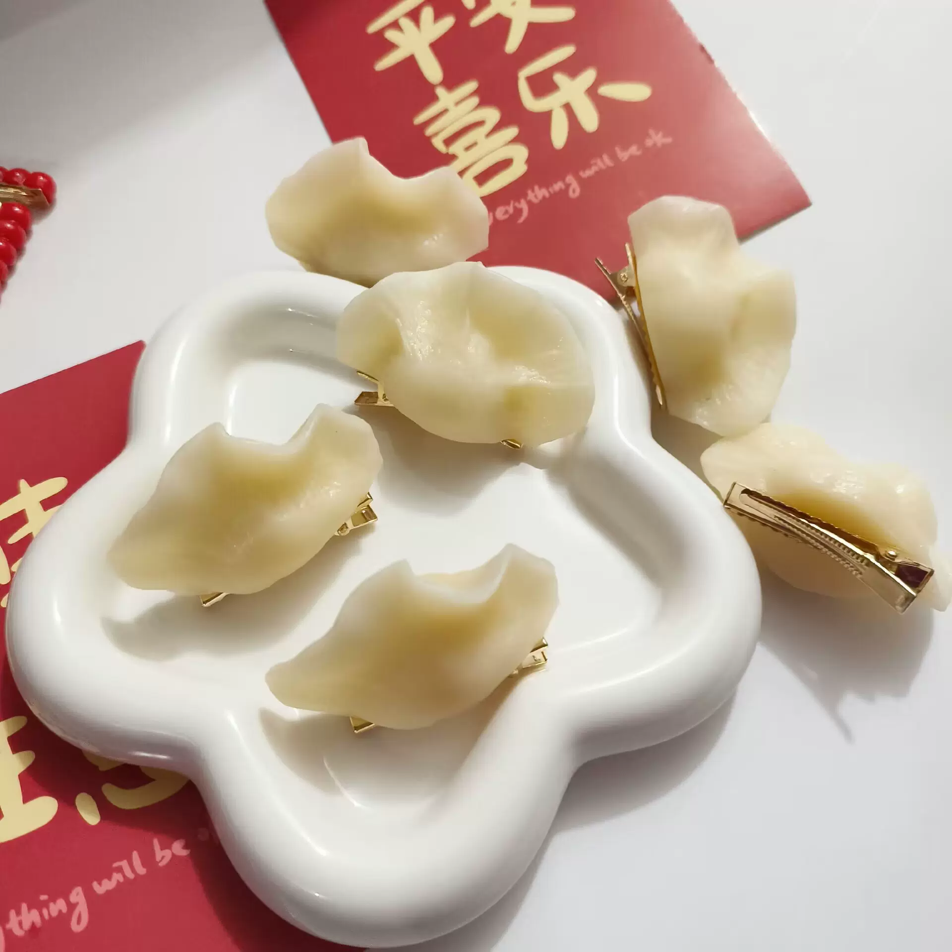 日韩趣味仿真冷冻水饺发夹可爱个性鸭嘴夹刘海夹碎发卡发饰