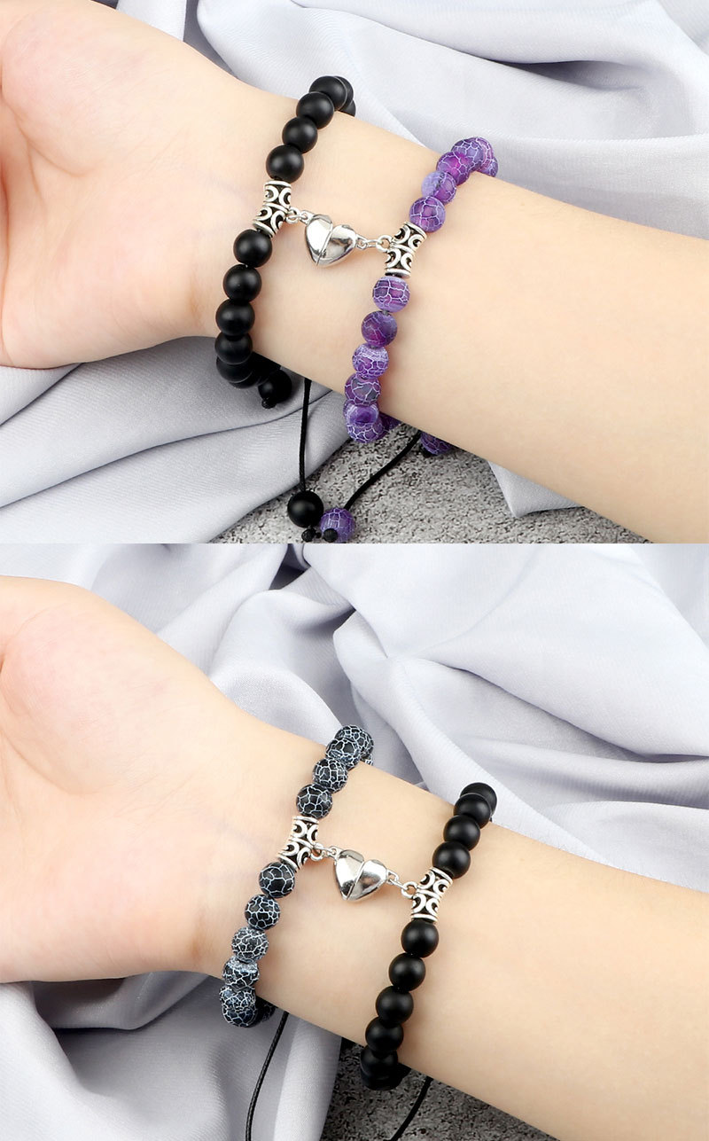 Heart Shaped Magnetic Braided Couple Bracelets For Relationships_voghion.com