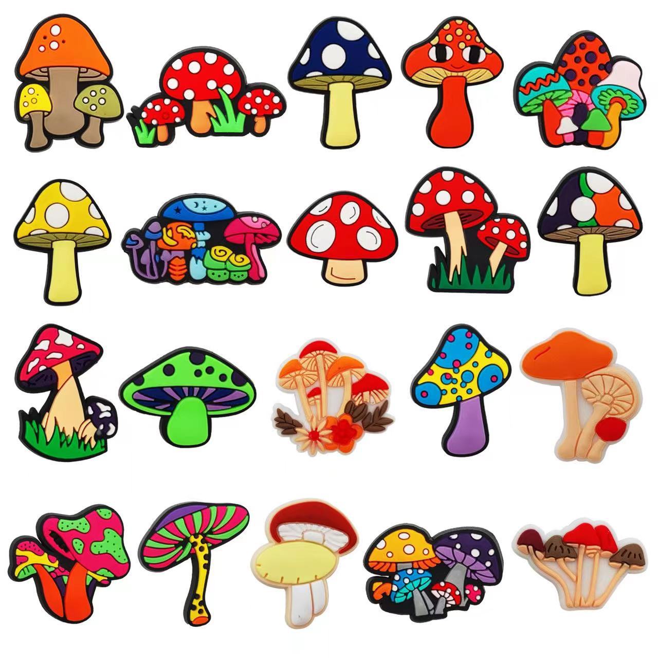 250g Weight Shoe Buckle Shoe Accessories Type 100 PCS/Package Quantity Holiday, Daily Occasion PVC self-adhesive Material Mushroom Pattern All Seasons Season Unisex Gender Mushroom Shoe Accessories PVC Self-adhesive All Seasons Shoe Buckle