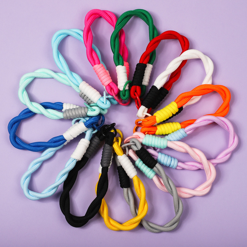 Mobile Phone Lanyard Pendant, Portable Twist Rope Anti-Lost Pendant, Fashionable and Strong Wrist Short Mobile Phone Case Lanyard