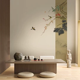 墙纸、壁纸;墙布;壁画