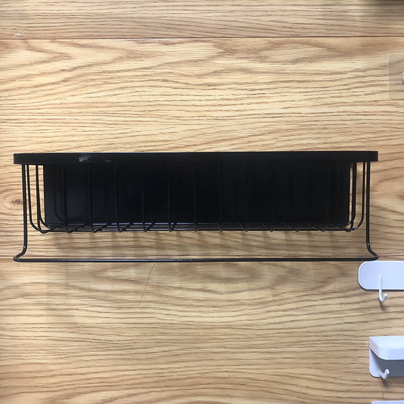 Japanese Minimalist Home Hotel Bathroom Magnetic Absorbent Storage Basket Towel Rack Toothpaste Shampoo Hanging Basket