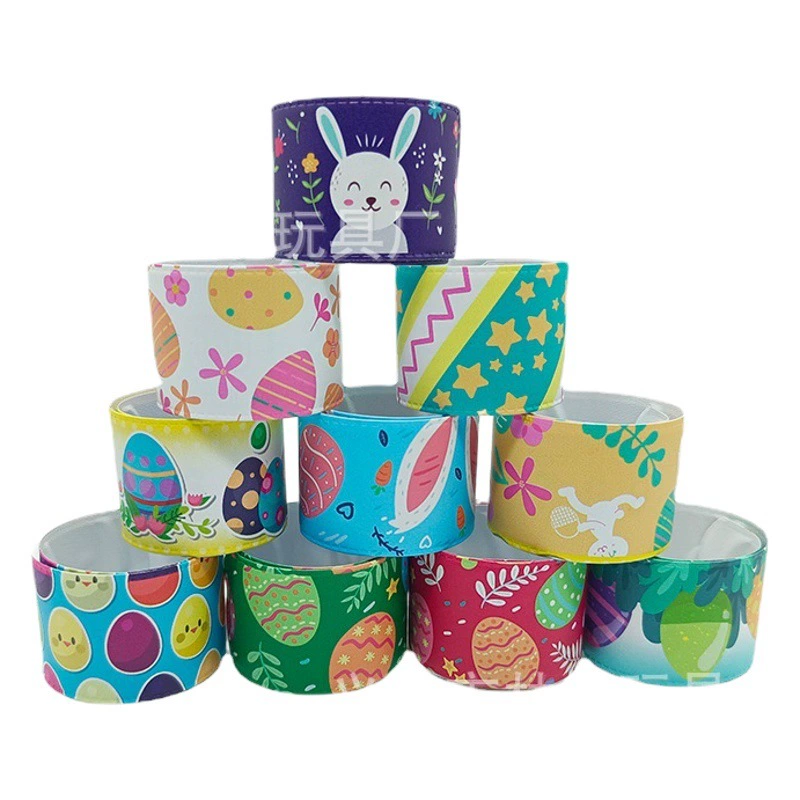 2022 версия трансграничного пасхального браслета с защелкой ПВХ браслет с защелкой для пасхального яйца имеет собственные авторские права