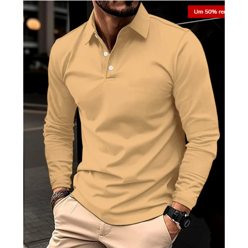 2024 Cross-Border Amazon Aliexpress Spring New Men's Long Sleeve Polo Shirt Casual Lapel Sports Polo