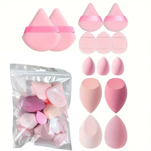 Factory Direct Sales Cross-Border 14-Piece Set of Makeup Sponges, Ultra-Soft Sponge Puffs, Delicate Makeup Sponges That Don'T Absorb Foundation and Set Makeup