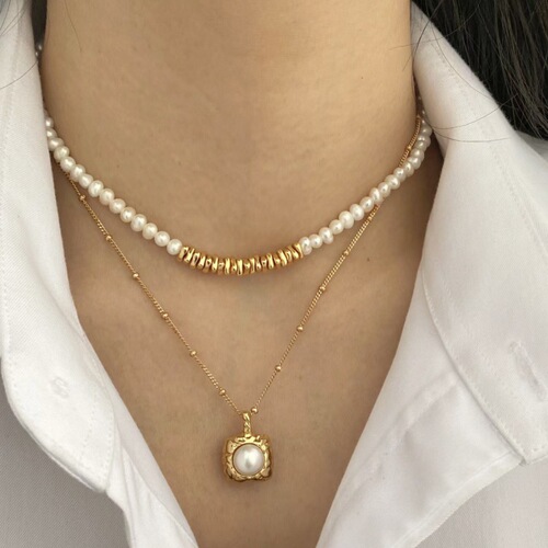 S925 Pure Silver Natural Freshwater Pearl Necklace for Women - High-End Design, Unique Minimalist 