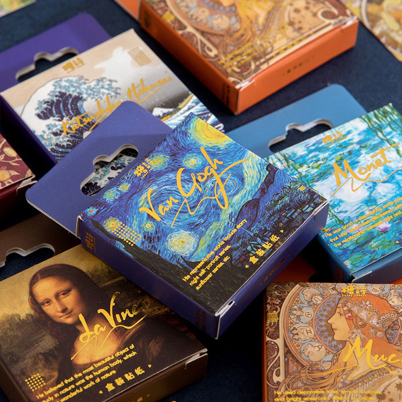 Pegatinas para bullet journal – diseño vintage, cuadros famosos, DIY scrapbooking