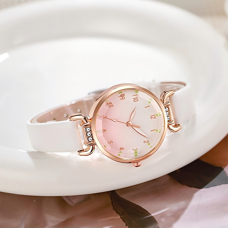 TEMU explosión reloj damas rosa versátil color casual relojes de cuarzo comercio exterior fábrica en vivo al por mayor image 4