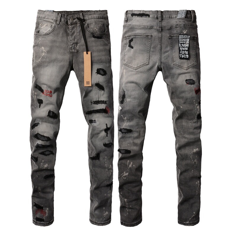 Men's Jeans Ksubi Slim Fit Skinny Jeans Trendy Brand Ripped Patch Temu Jeans 3014