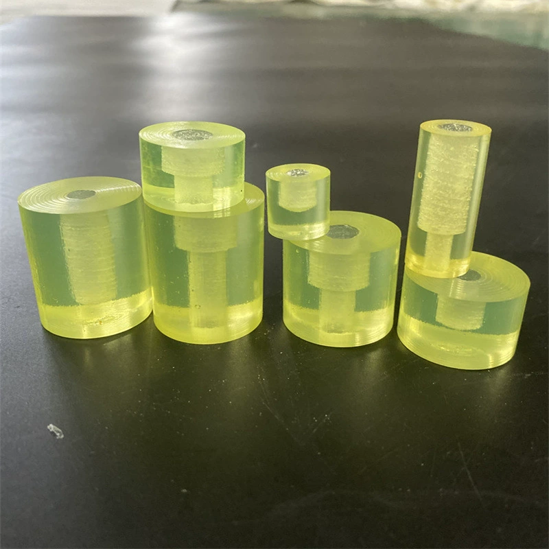 Амортизирующий материал из полиуретановой резины с потайным отверстием, глухое отверстие, сквозное отверстие, твердая колонна, отличный клей, блок предотвращения столкновений, буферная накладка, сухожилие говядины