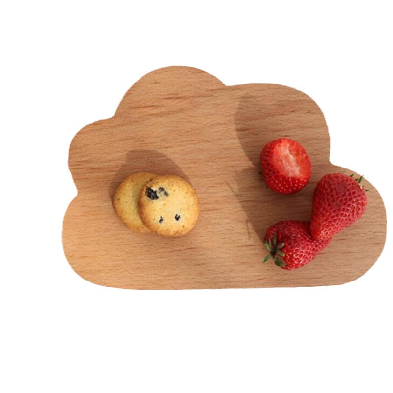 Tabla de cortar de madera tabla de corte de forma especial creativa nube suplemento de alimentos para bebés Placa de merienda Placa de desayuno