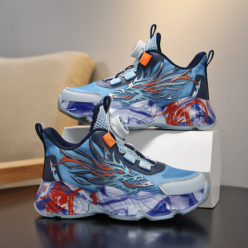 Primavera y otoño nuevos zapatos de baloncesto infantiles ligeros y transpirables zapatos deportivos para niños de moda para niños grandes zapatos de carreras