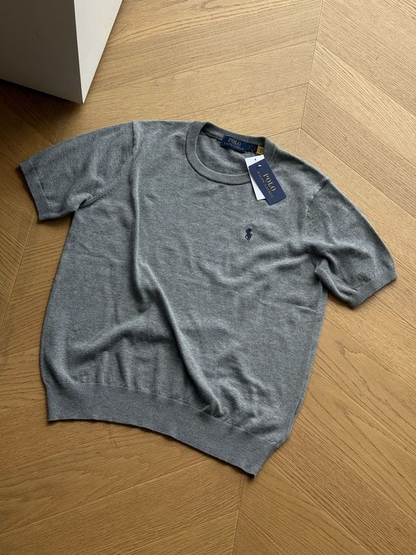 高品质RL拉夫夏款小马刺绣Logo针织圆领简约百搭短袖T恤男女同款|undefined