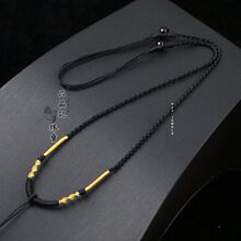 男女士手工编织吊坠项链挂件绳子水晶翡翠黄金玉石配链项链绳M扣