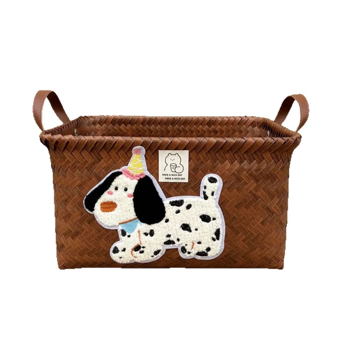 アメリカの汚いかごの洗濯桶の間食のおもちゃの雑物の赤い本の同項の取っ手は藤編みの服をまねてバスケットを収納します。