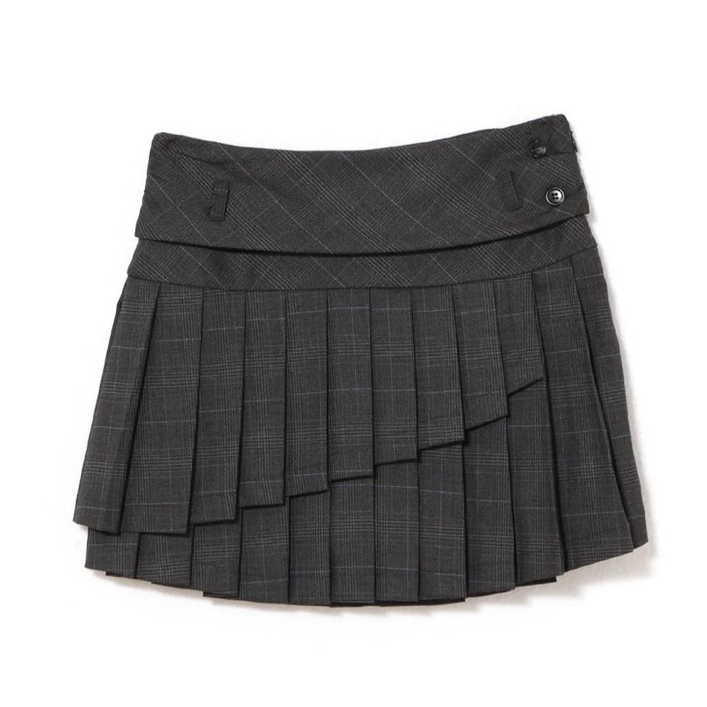 ANDMARY JAPANESE NICHE 24 가을 및 겨울 새로운 달콤한 올 매치 플레이드 플리츠 스커트 라미네이트 A-라인 스커트