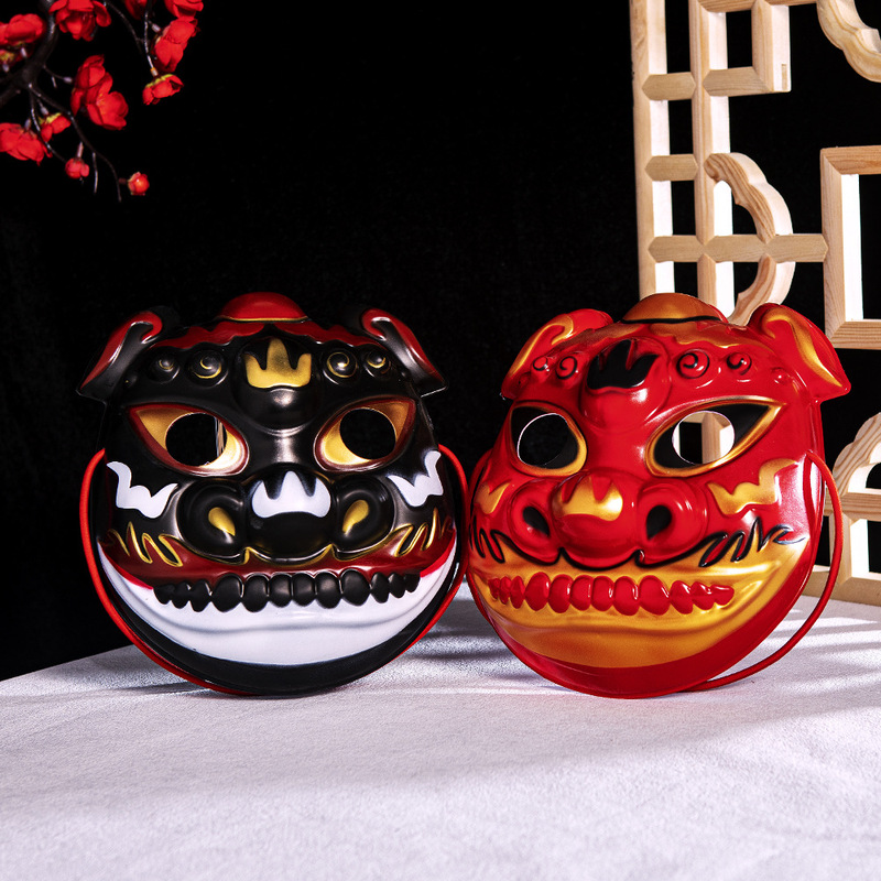 New Antique Sacrifice Temple Fair Rui Beast Lion Mask Hanfu Makeup Matching Mask Tattoo Shop Cuisine Sushi Shop