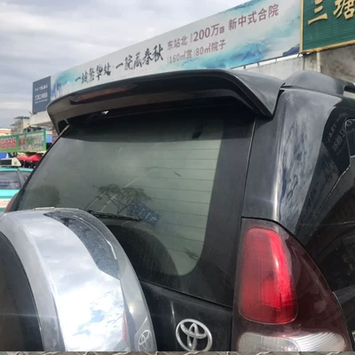 Suitable for 03-09 Toyota Old Model Prado Rear Wing Fj120 Rear Wing 2700 Modified 4000 Rear Roof Wing (Fixed wind wing) - illuminated-version-jet-black