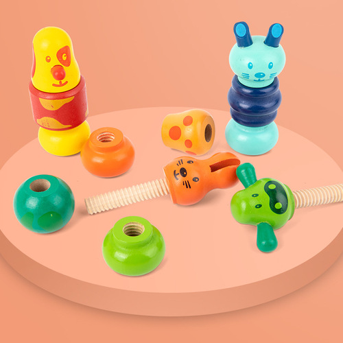 Children's screw toy disassembly and assembly 1-2 years old 3 baby shape matching building block nut assembly and disassembly hands-on puzzle
