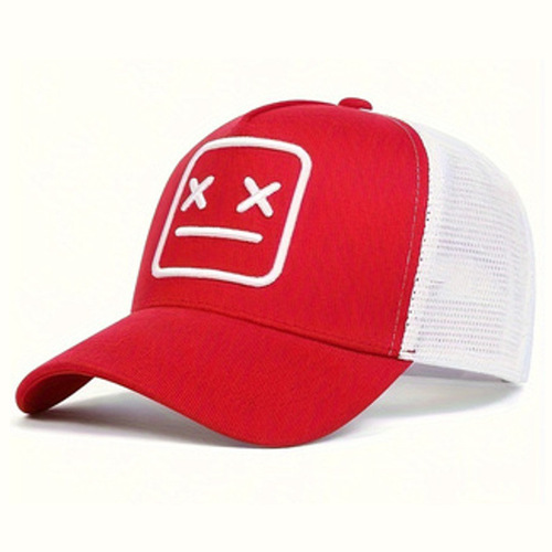 Children's Embroidered Expression Summer Net Cap Cap Driver's Baseball Hat Sunshade Versatile Men Korean Style Duck Bill Hat