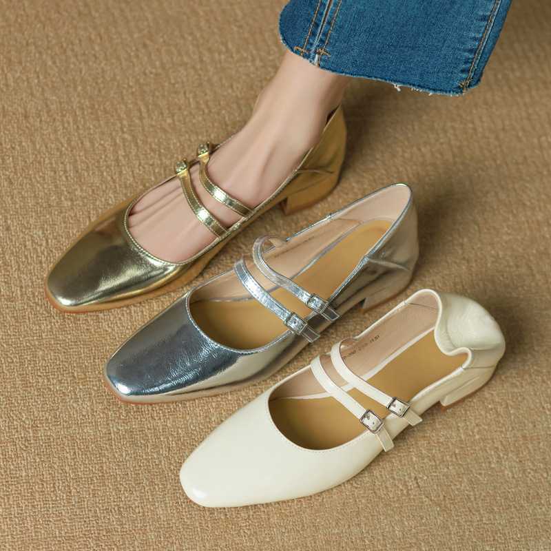 Very Soft Double Buckle Mary Jane Shoes with Full Leather Interior and Exterior, 2024 Spring Collection, Low Block Heel, Square Toe, Comfortable Cowhide Single Shoes for Women Very Soft Double Buckle Mary Jane Shoes with Full Leather Interior and Exterior, 2024 Spring Collection, Low Block Heel, Square Toe, Comfortable Cowhide Single Shoes for Women